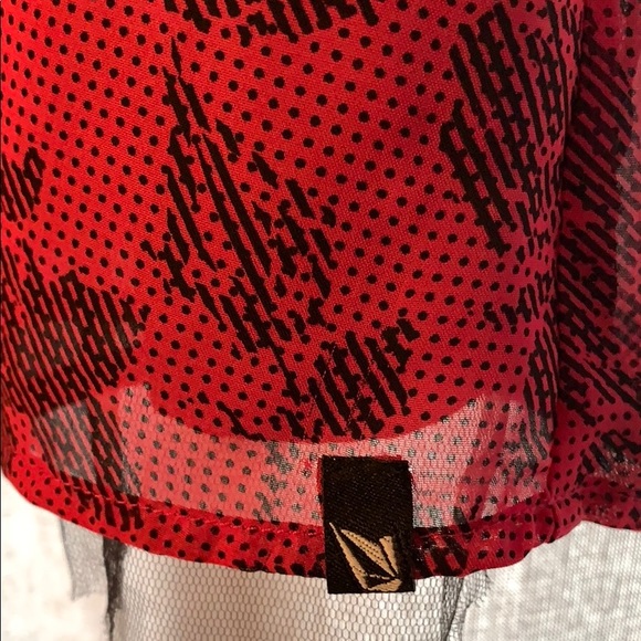 Volcom S Pink and Black flowered velvet dress - Picture 3 of 5